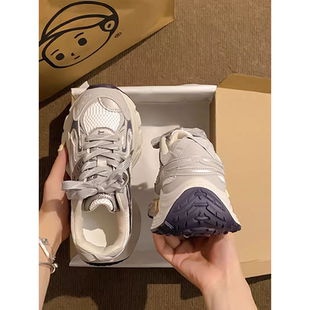 女透气增高网面炸街6CM百搭运动鞋 厚底老爹鞋 新款 欧洲站2025秋季