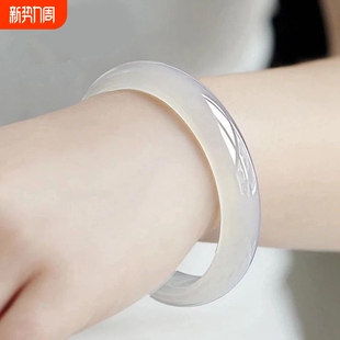 正品 清纯七夕 冰种玉髓手镯荔枝冻冰透玉手镯子白月光少女年轻款