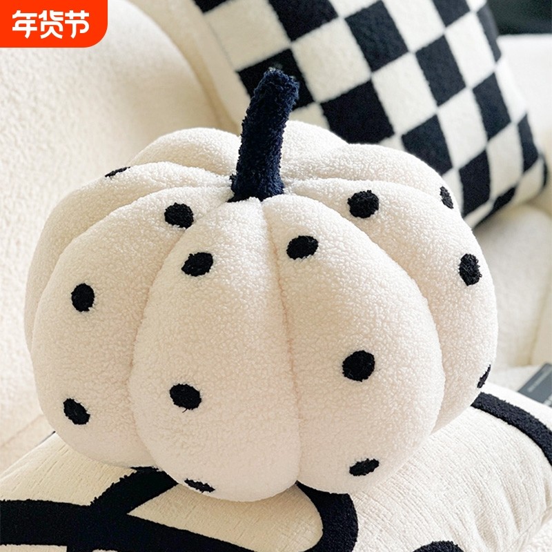 法式黑白南瓜高级抱枕沙发靠枕样飘窗靠垫抱枕套含芯床头卧室软装