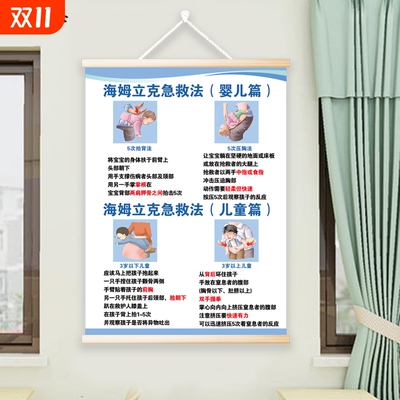 海姆立克急救法挂图预防儿童成人急救婴儿呛奶安全知识家用挂画