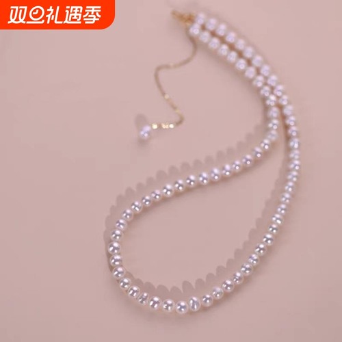 诸暨淡水无核珍珠项链爆款小米珠颈链轻奢气质女锁骨链黄金正圆
