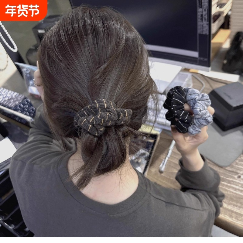 韩国ins新款咖色黑色条纹大肠发圈甜美时尚扎丸子头头饰发饰,饰品/流行首饰/时尚饰品新,发饰,淘宝优惠券,粉丝福利购,淘宝优惠卷