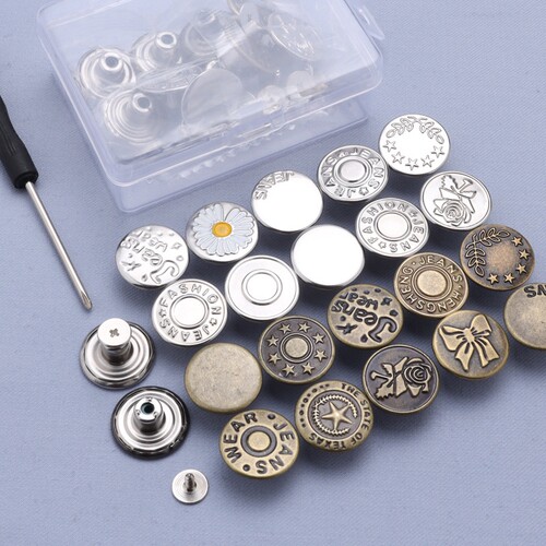 牛仔裤扣子免打孔腰围大改小专用免缝免钉可调节收腰纽扣配件金属