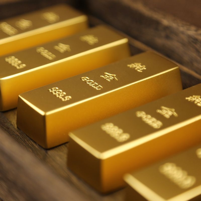 中式金色实心金条摆件 纯铜仿真金块广州制 失蜡法金银元宝装饰品