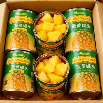 当季新鲜菠萝罐头去皮凤梨干大罐