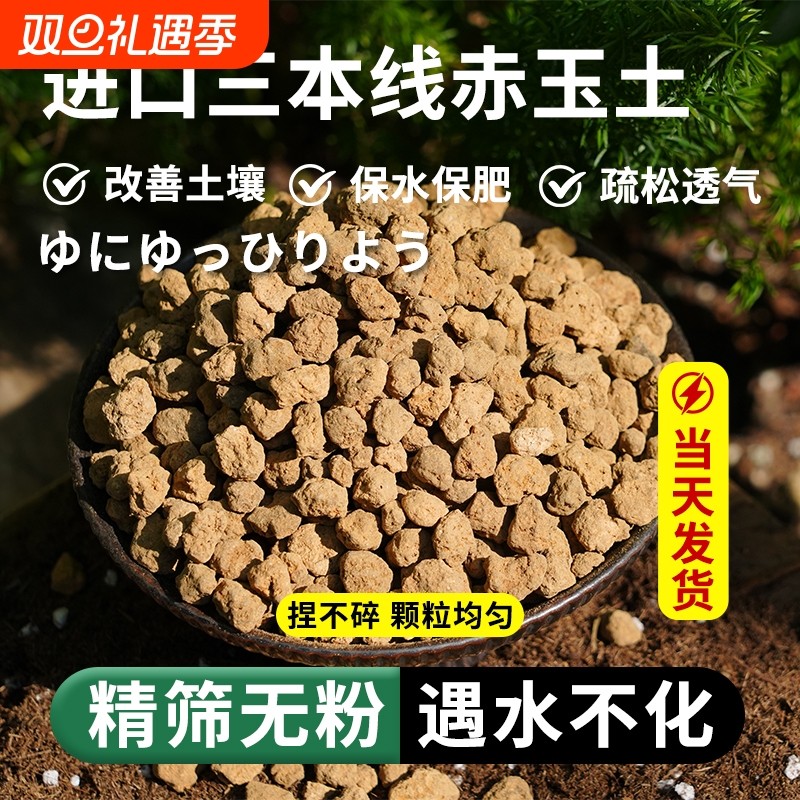 三本线日本进口赤玉土正品硬质颗粒大包装盆景专用爬宠多肉铺面石