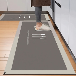 厨房地垫防滑防油可擦免洗专用脚垫子门口防水硅藻泥吸水地毯耐脏