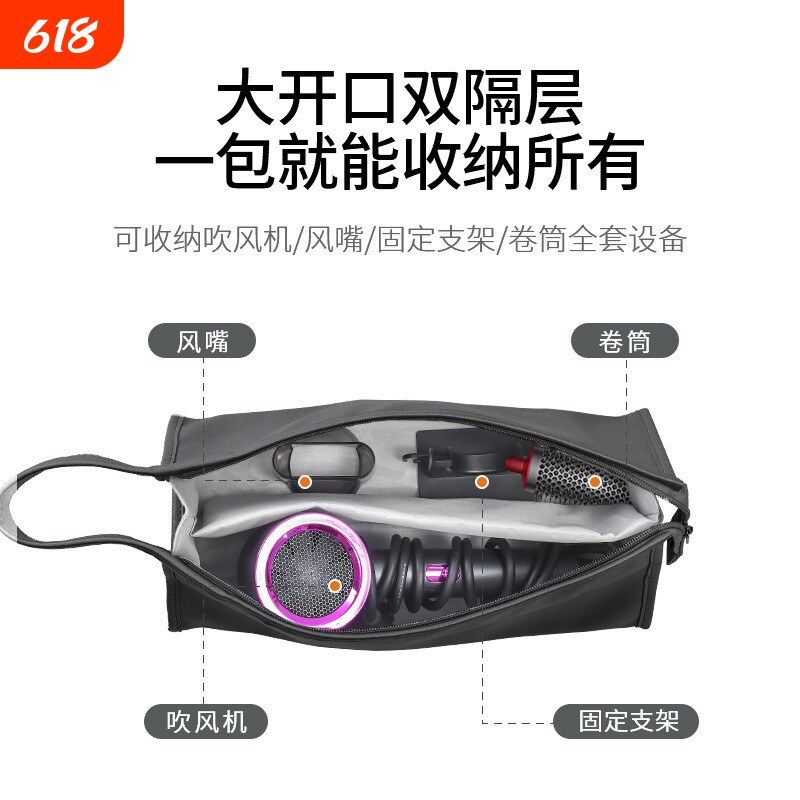适用徕芬/戴森吹风机收纳包旅行卷发棒直板夹dyson保护套便携袋子皮质