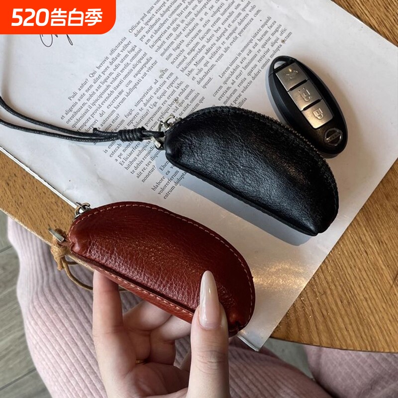 挂脖迷你卡包毛衣链2025新款小巧精致配饰零钱包挂件纯色小包项链