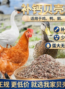 高钙贝壳粉饲料鸡鸭鹅鸟鸽子鹌鹑促钙吸收预混料添加剂养殖家禽