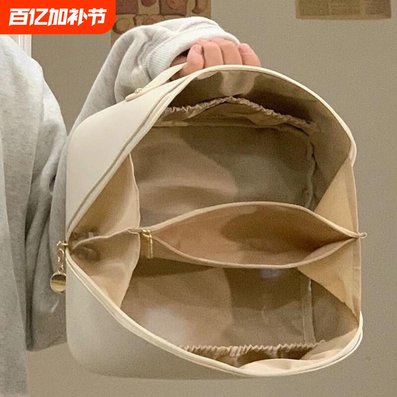 2026新款化妆包便携女大容量收纳包小洗漱包手提箱旅行分区刷子