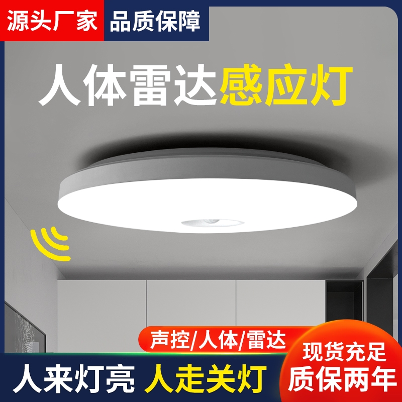全自动led智能接线过道走廊声控灯楼道雷达红外线人体感应灯家用
