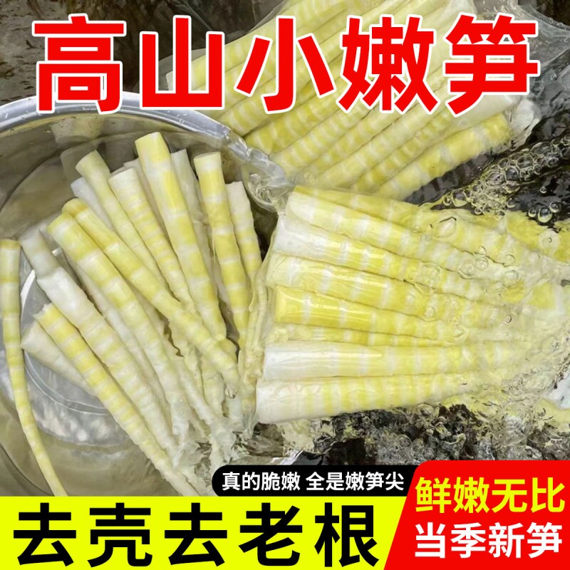 高山小竹笋尖新鲜春笋罗汉笋嫩笋尖火锅笋子干方竹笋商用袋装健康