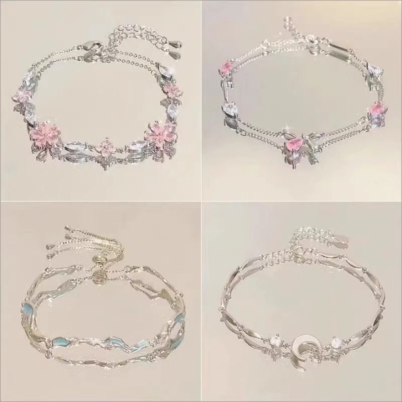 闺蜜三人儿童手链高颜值学生党女送友谊ins二人手串小众饰品蝴蝶