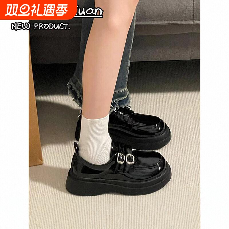 小皮鞋女英伦风2025新款秋季jk单鞋配裙子乐福鞋百搭厚底春秋女