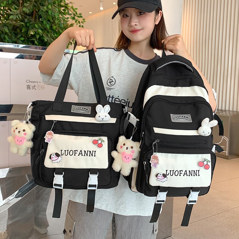 书包初中女生大容量高中生背包中学生高颜值日系小学生减负双肩包