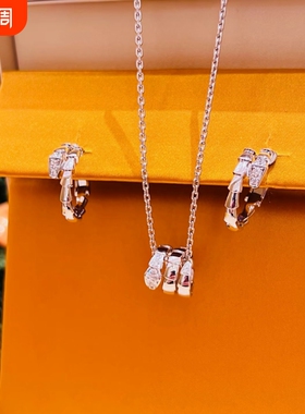 新款高定品质2026灵蛇头尾钻项链红钻灵蛇年头赚到年尾手镯戒指