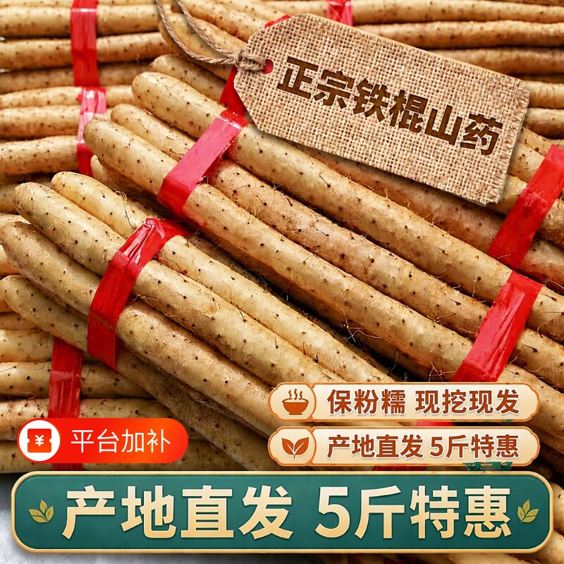 河北特产铁棍山药蠡县麻山药小白嘴山药产地直发新鲜山药辅食