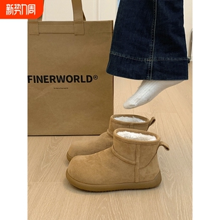 女防水 加绒保暖皮毛一体勃肯棉鞋 厚底小土豆雪地靴女2025冬季 新款