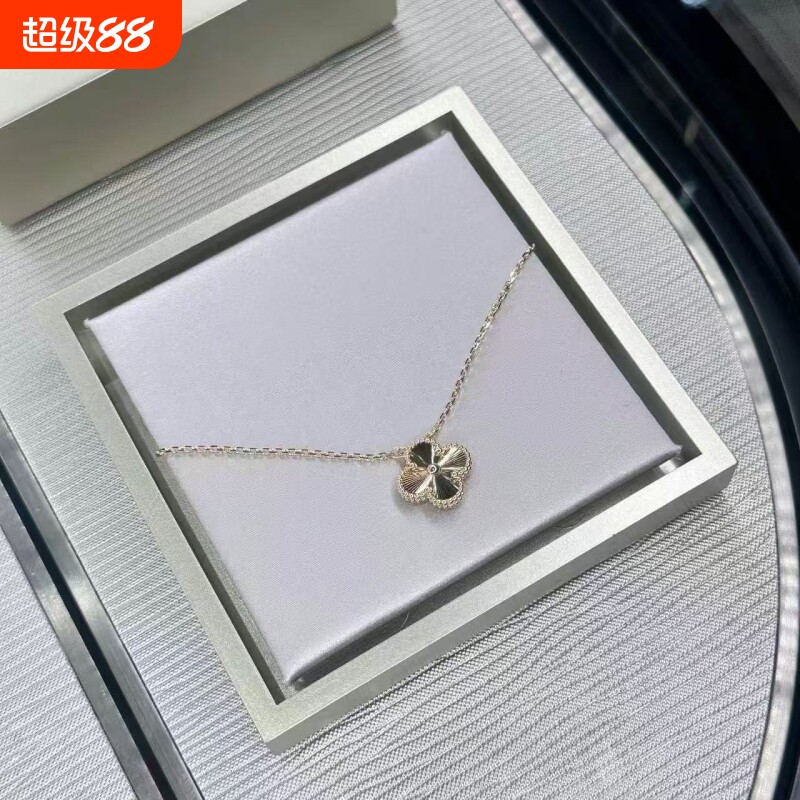 镭射项链高定品质18k金白金五花手链十花指戒纯银黄金锁骨链925银图片
