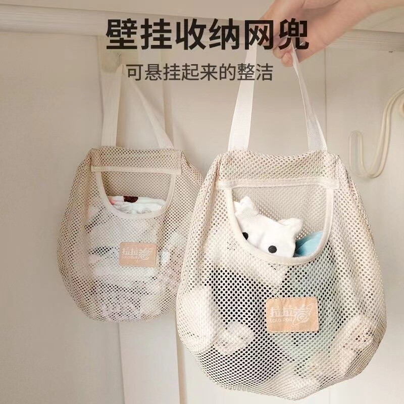 袜子收纳挂袋内衣网兜挂式宿舍衣柜床头置物门后布艺悬挂墙上袋子