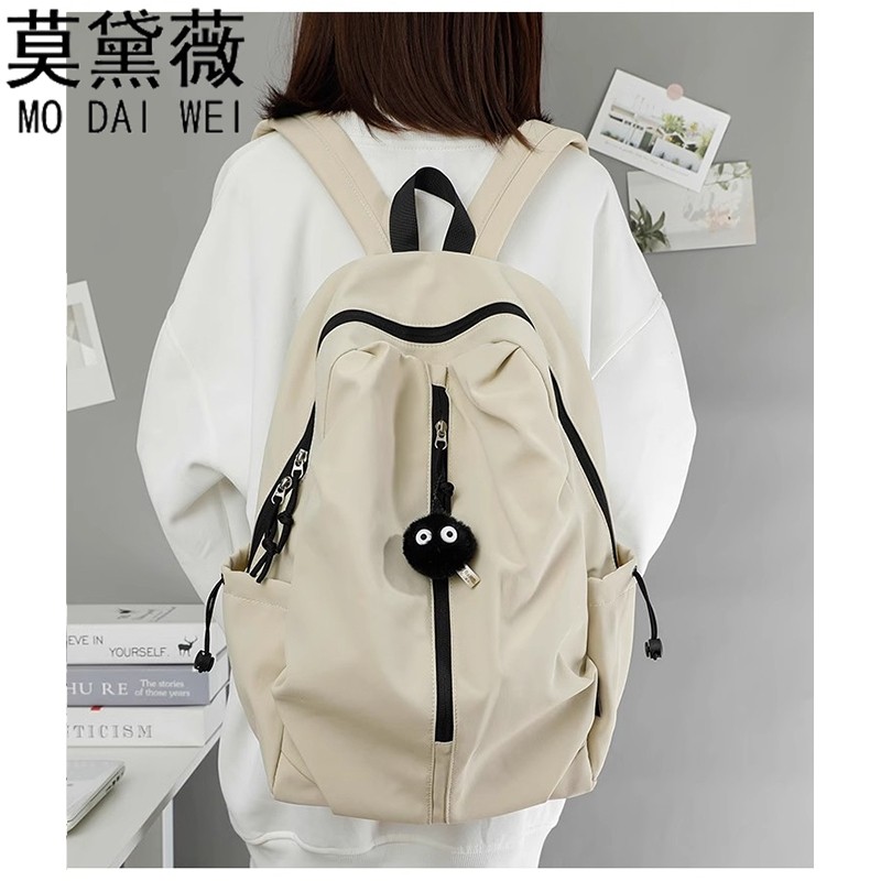 莫黛薇新款双肩包大学生轻便旅行大容量背包男高中生书包可放防水