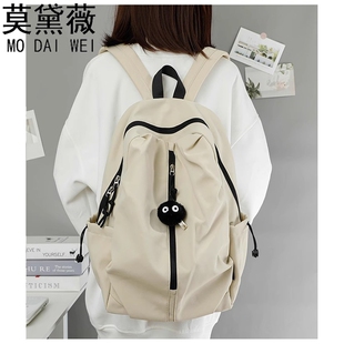 莫黛薇新款 双肩包大学生轻便旅行大容量背包男高中生书包可放防水
