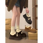 贾不假勃肯鞋女款2025新款秋冬季棉鞋加绒加厚雪地靴保暖鞋子灰色