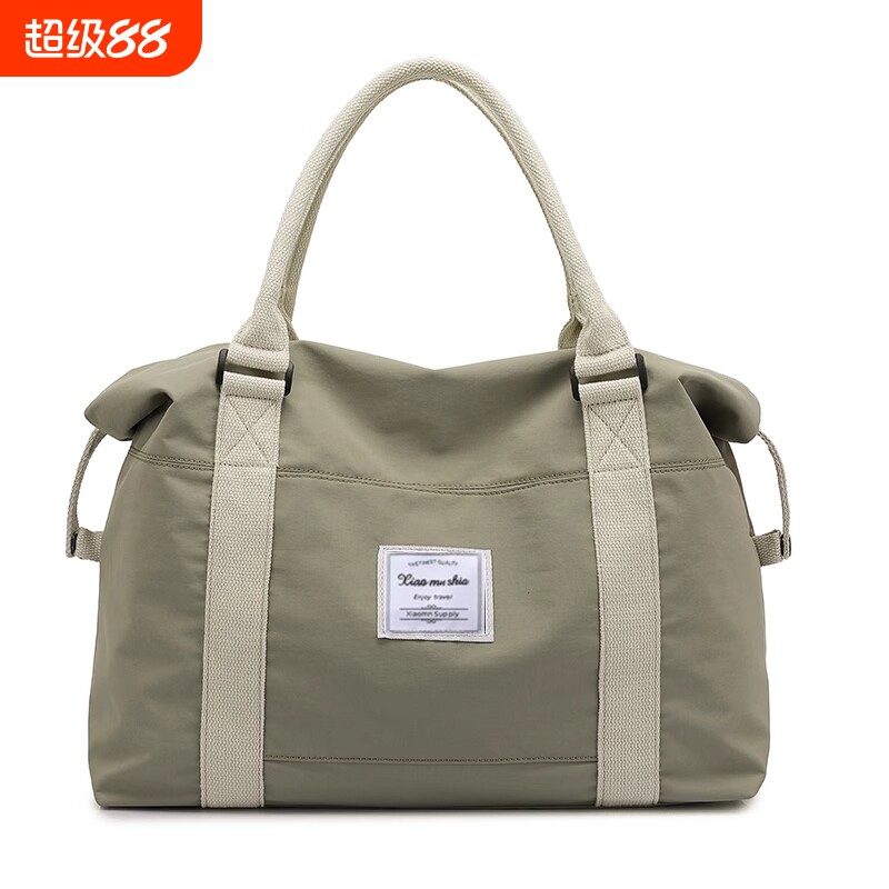 旅行包行李包男女大容量待产收纳袋出差登机包出游手提旅游包灰绿