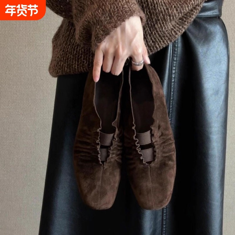 羊皮版~复古方头低跟乐福鞋2025新款小众时尚百搭单鞋女粗跟圆头,女鞋,浅口单鞋,淘宝优惠券,粉丝福利购,淘宝优惠卷