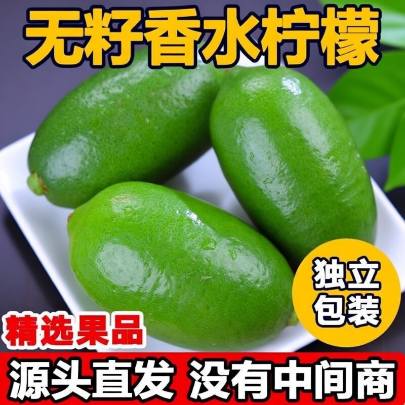 海南香水青柠檬无籽子弹头四季青柠5斤专用香柠檬新鲜鲜果奶茶店