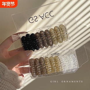 2025年新款发绳女扎头简约气质头绳无痕电话线发圈高弹力皮筋头饰