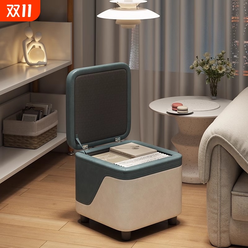 小凳子客厅收纳储物凳茶几凳实木沙发凳脚踏换鞋矮凳科技布墩子