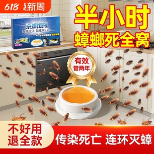 灭蟑螂药家用无毒全窝端正品贴墙强效第一名虫卵双杀胶饵厨房室内