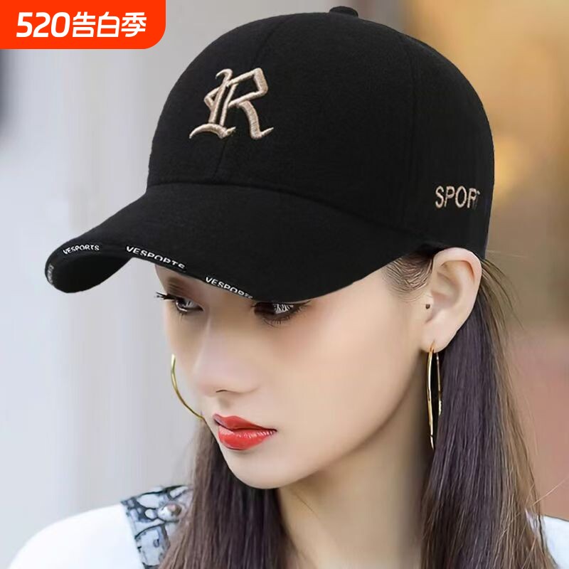 大头围棒球帽鸭舌帽子女2026新款显脸小帽檐夏季防晒帽黑色休闲