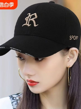 大头围棒球帽鸭舌帽子女2026新款显脸小帽檐夏季防晒帽黑色休闲