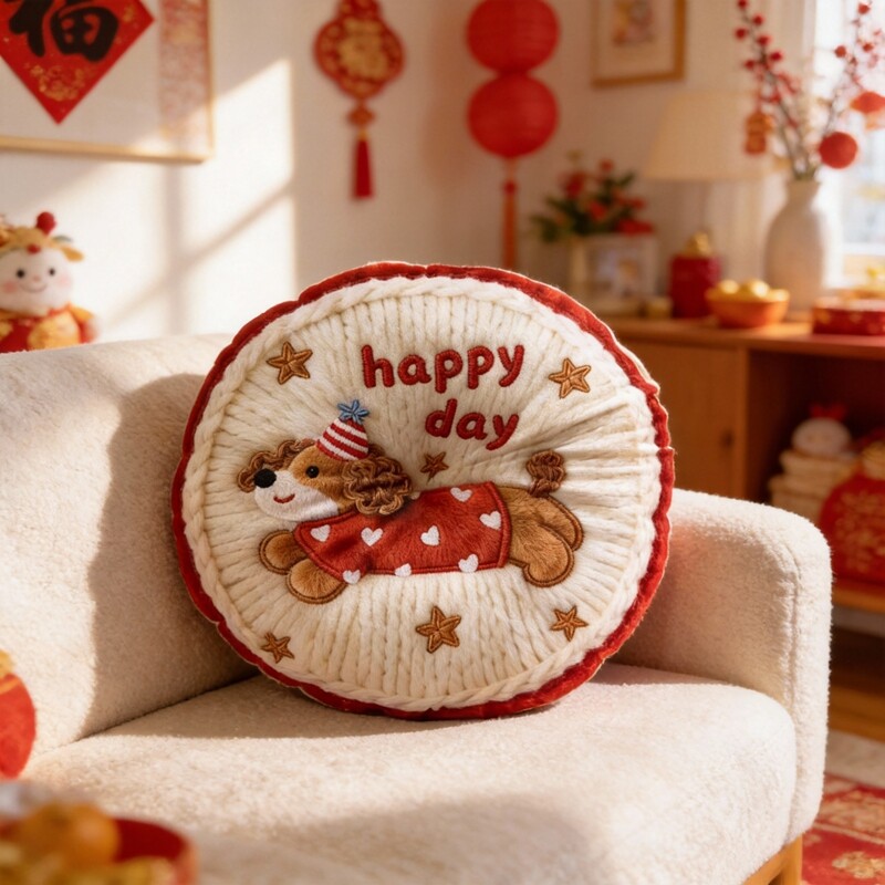 加厚卡通狗狗椅子圆形坐垫居家抱枕学生靠垫儿童蒲团榻榻米地板垫