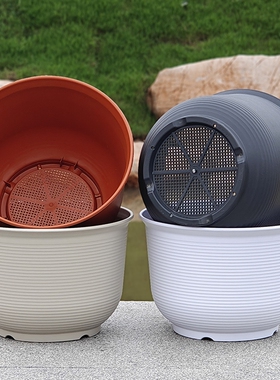 北欧仿陶瓷花盆加厚阳台家用特大号矮钵月季绿萝盆栽圆形透气控根