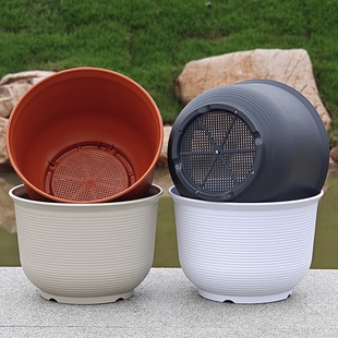 北欧仿陶瓷花盆加厚阳台家用特大号矮钵月季 绿萝盆栽圆形透气控根