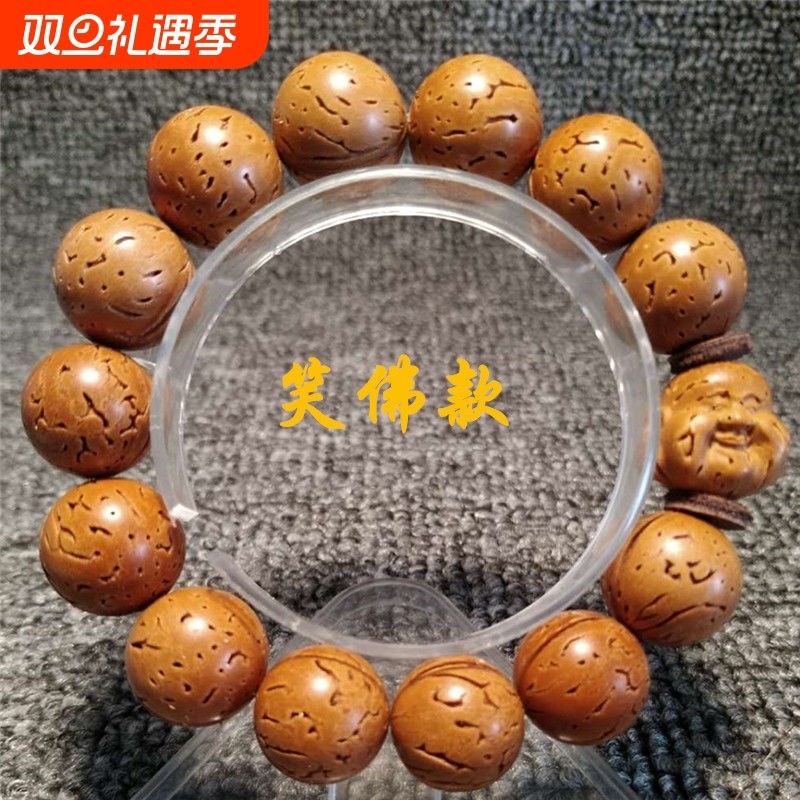 桃核手工打磨正圆光珠手串把件手链手持桃胡圆珠佛珠念珠情侣款