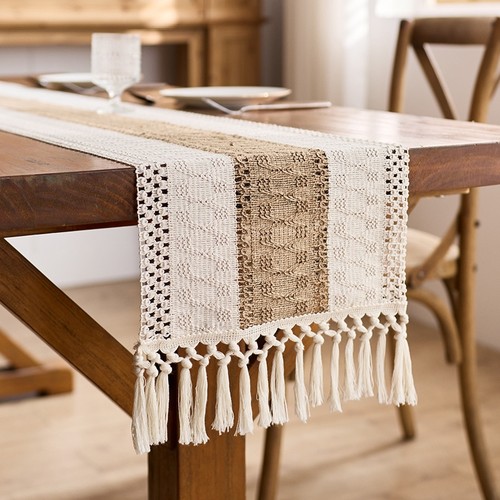 复古桌旗镂空长条餐桌装饰布流苏茶席ins风编织餐桌垫茶几桌子