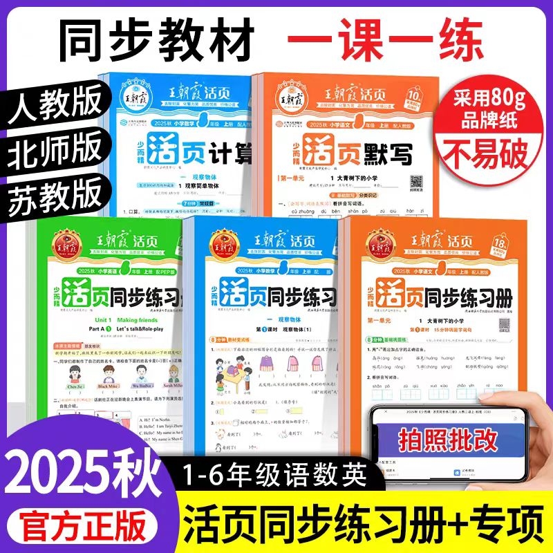 王朝霞小学活页默写活页计算