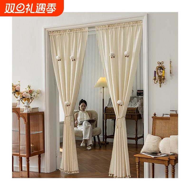 纯色门帘防蚊2025新款防空调隔断窗挡风防空调厨房遮挡帘帘子半帘