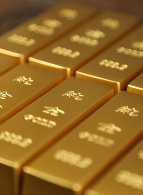 金条仿真沙金摆件实心元宝假金砖金块镀铜样品道具客厅