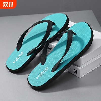 海峡虎人字拖男新款夏季宽面织带不累脚防滑耐磨外穿休闲沙滩拖鞋