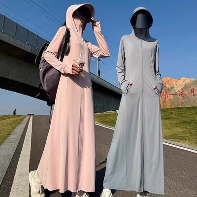 防晒衣女夏季2026长款外套紫外线透气罩衫冰丝外穿轻薄黑色宽松型