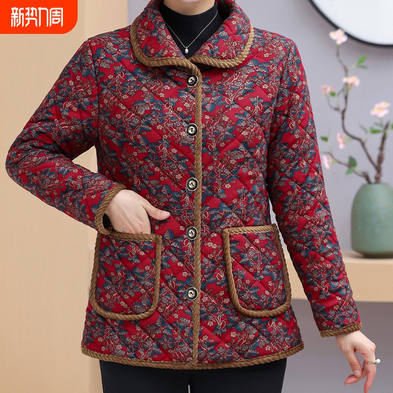 妈妈冬装外套加绒小棉袄中老年人加厚洋气棉服女秋冬新款奶奶棉衣