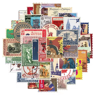 10/30/50pcs Vintage Retro Travel Stamp Stickers Scrapbook Ph