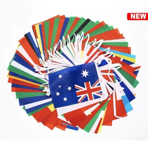 Decorative coloured flags The flag of the world Ornaments