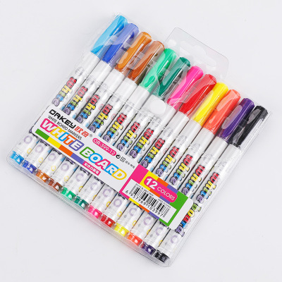 12Pcs 12 Colors White Board Maker Pen Whiteboard Marker